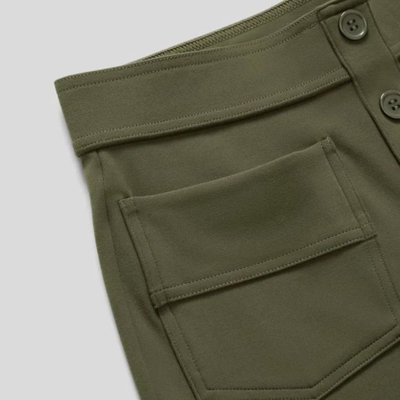 HALARA Women's High Waisted Button Multiple Pockets Straight Leg Casual Pants - Picture 13 of 14